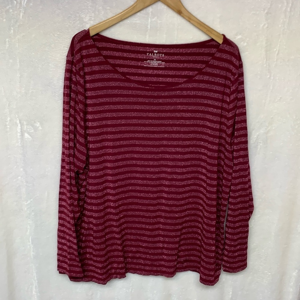 Talbot Shimmer Striped Long Sleeve Top